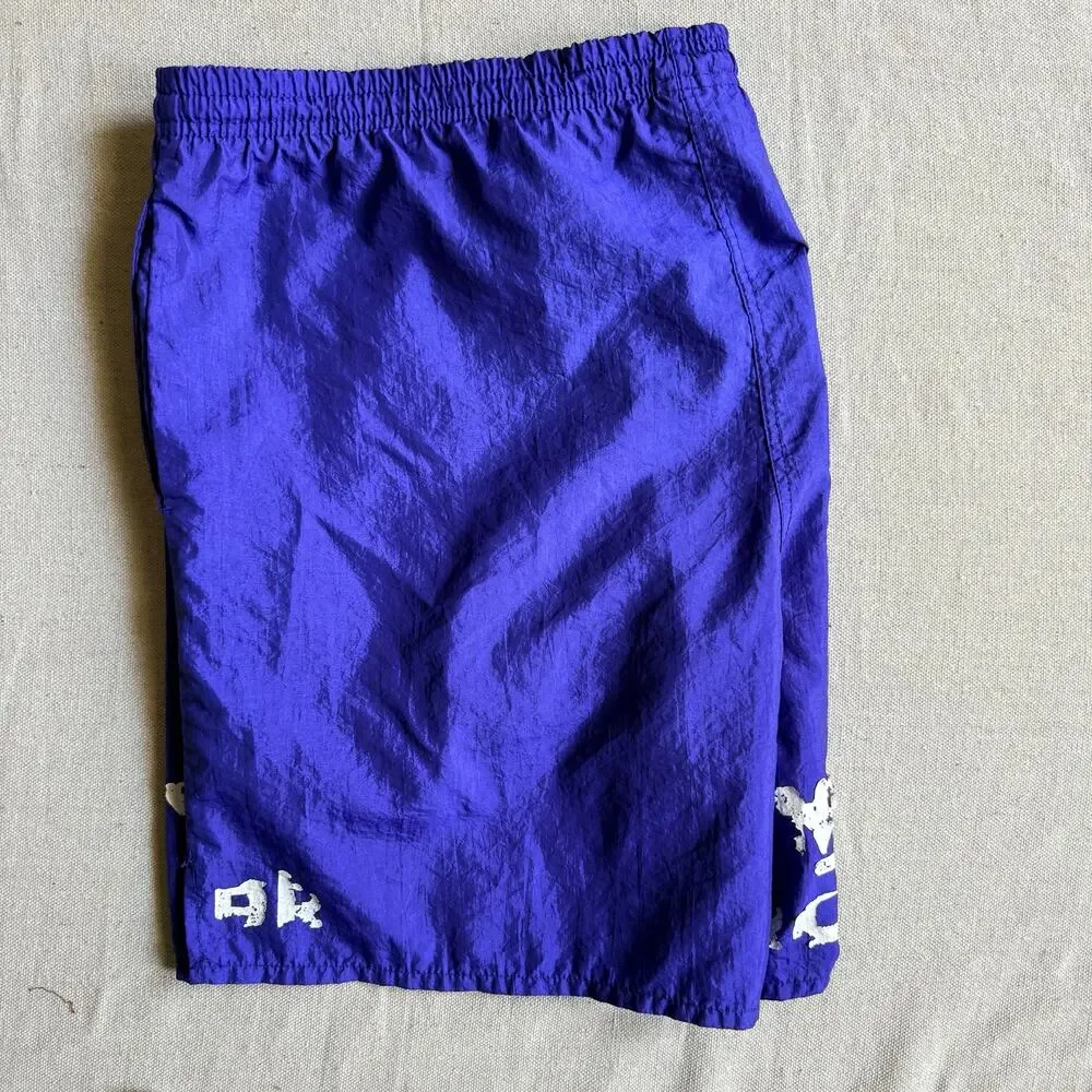 Vintage 90's Umbro Shorts Mens L Drawstring Made in USA Satin Soccer Nylon Blue